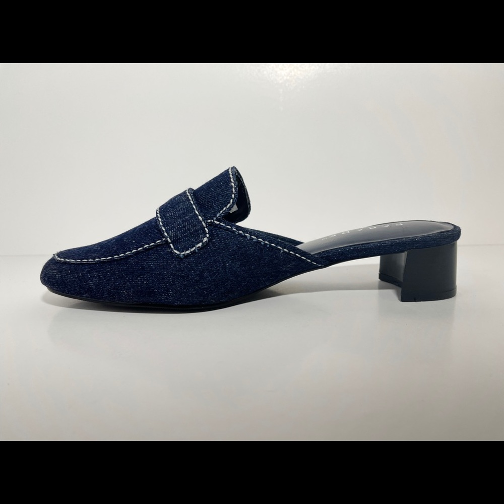 Parade size 9 formal denim royal blue silver buckle low chunk Slip on loafers